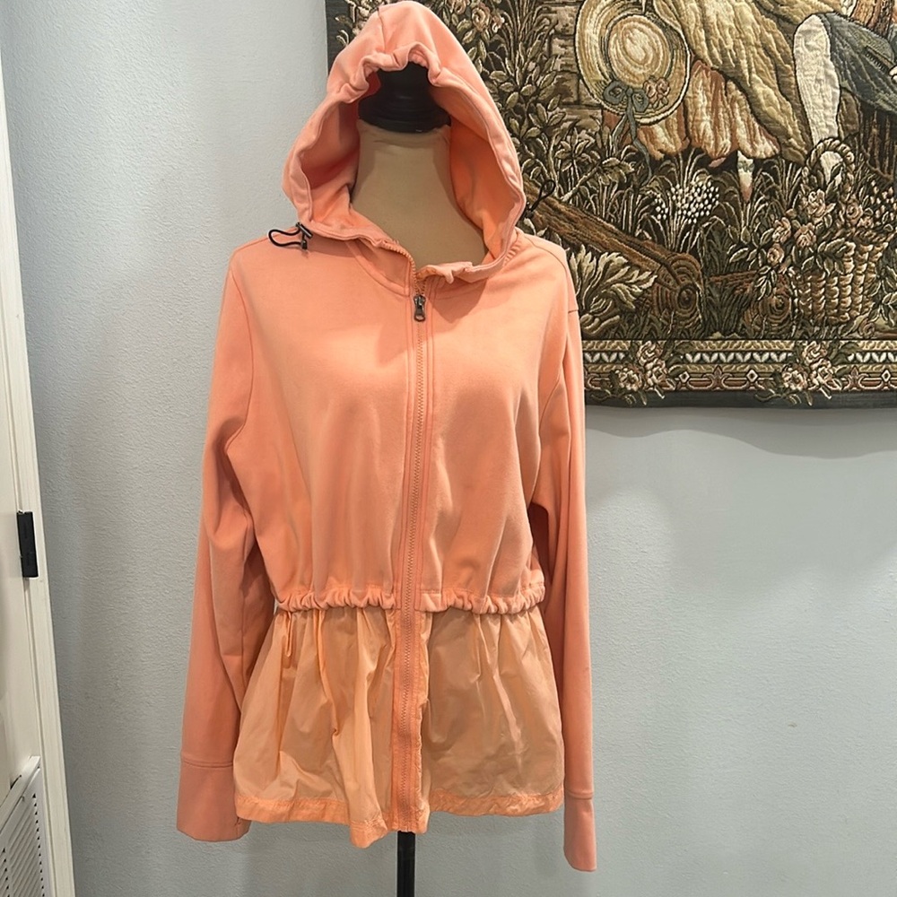 Athletic Works Peach Hooded Jacket with Drawstring Waist.Thumb Hole Sleeves.XXXL